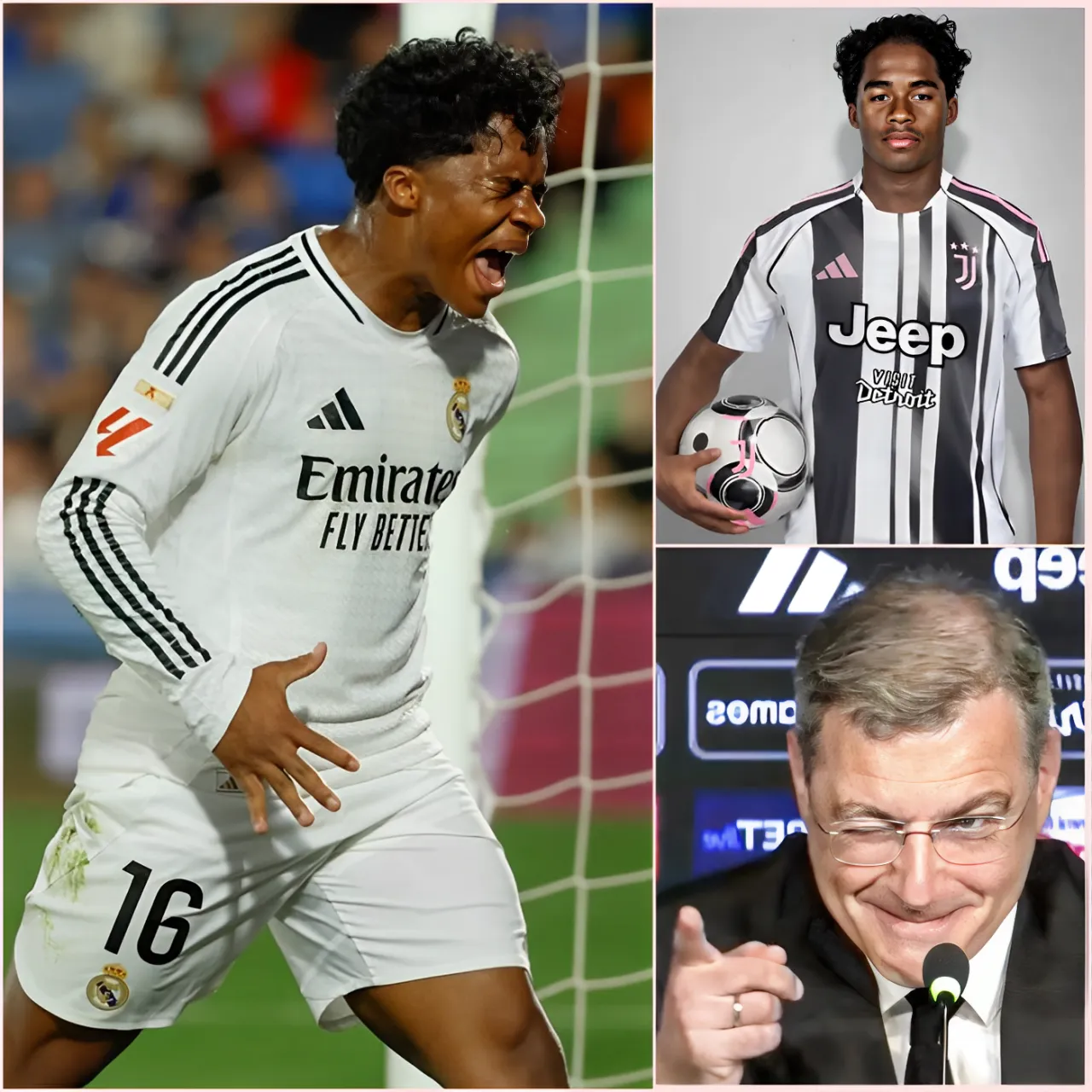 Cover Image for HISTOIRE INCROYABLE ! Endrick en larmes implore sa libération du Real Madrid, avoue rêver de porter le maillot de la Juventus – Comolli n’a eu besoin que de 12 mots pour émouvoir la jeune star aux larmes.